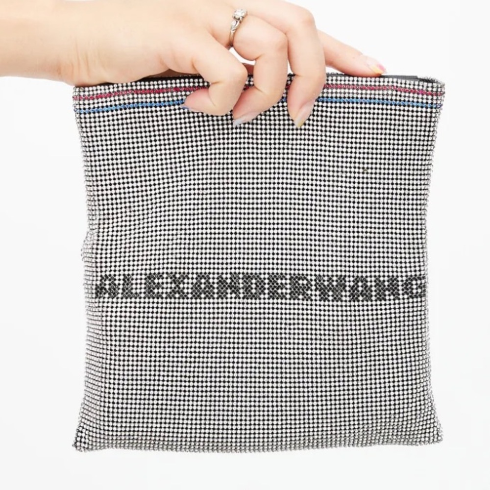 Alexander Wang Rhinestone Wanglock Logo Clutch Bag